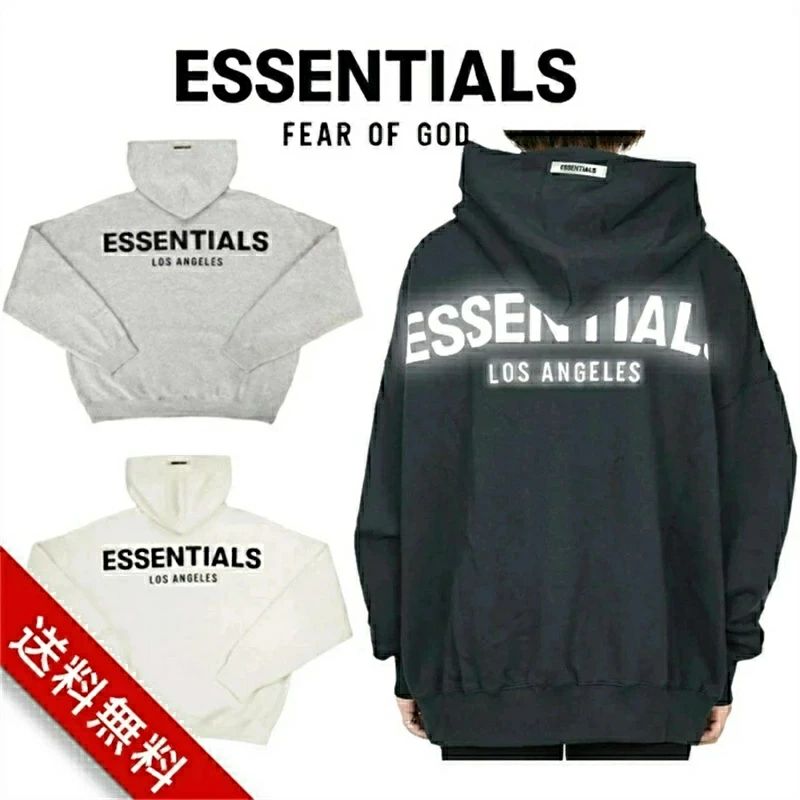 ESSENTIALS fog essentials パーカー FEAR OF GOD エッセンシャルズ ティーシャツパーカー うしろ側刷り上げる 3M Los angeles LOGO PULLOVER HOODIE 男女兼用 貨物輸送無料 定め事品 FOG - FEAR OF GOD