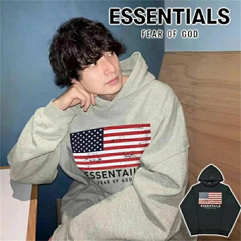 ESSENTIALS エッセンシャルズ 朦々たる パーカー メンズ レディース FOG CRAZY ESSENTIALS FEAR OF GOD ティーシャツ ロゴタイプ パーカー ビッグ大きさ 冬 冬服