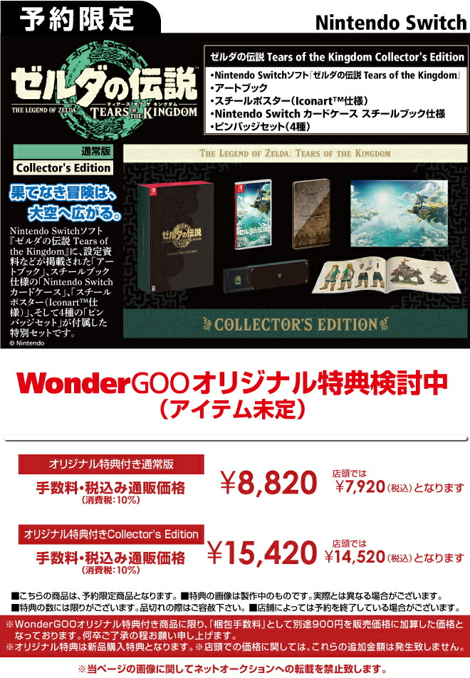 ゼルダの伝説 ティアーズオブザキングダム Collector's Edition-