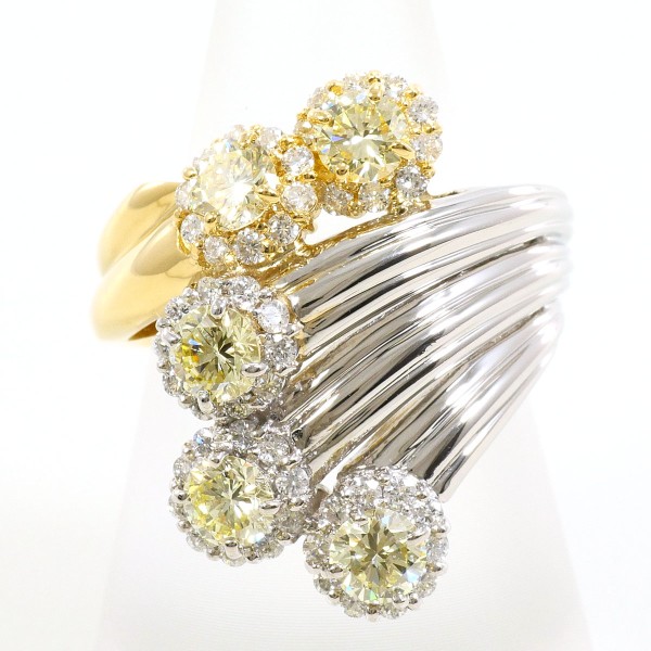 楽天市場】PT900 プラチナ リング 指輪 12号 イエローダイヤ 0.15 総  