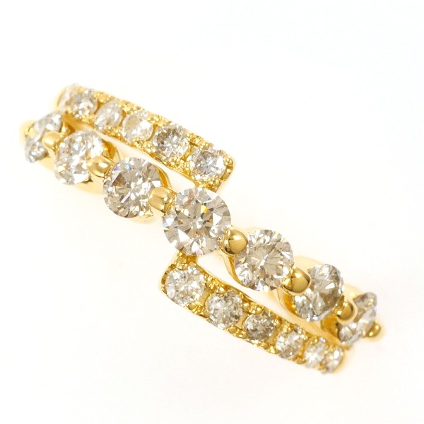 楽天市場】K18 18金 YG イエローゴールドWG リング 指輪 13.5号 ダイヤ  