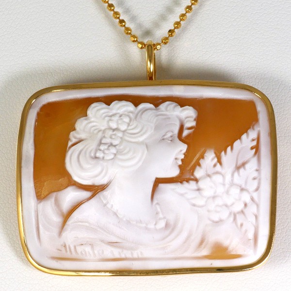 楽天市場】【本物保証】 鑑付 超美品 シェルカメオ ペンダント付