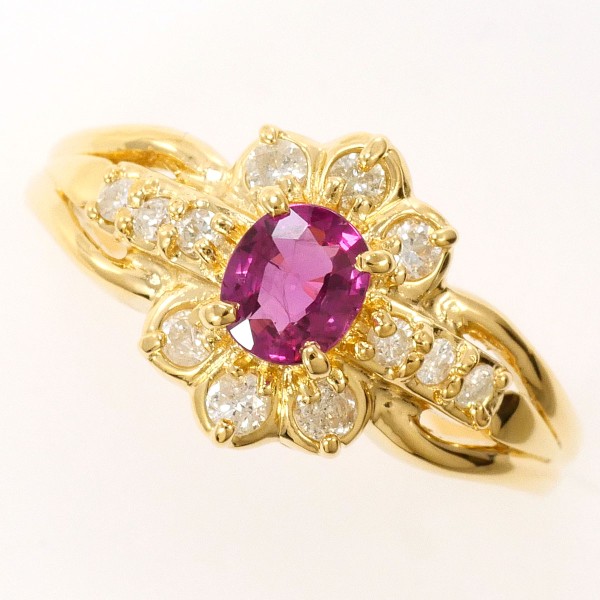 楽天市場】K18【18金】リング 指輪 ルビー0.48ct ダイヤモンド0.57ct