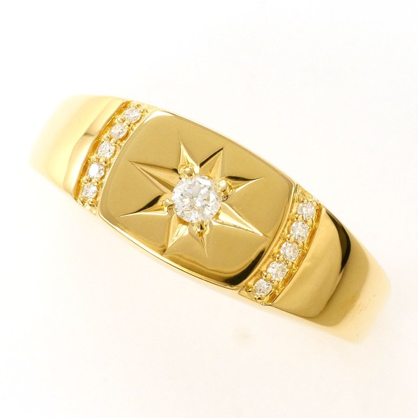 楽天市場】K18 18金 YG イエローゴールドWG リング 指輪 13.5号 ダイヤ  