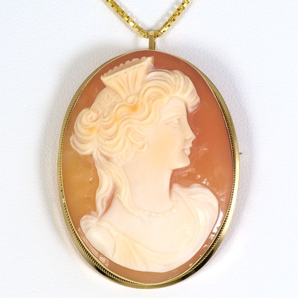 楽天市場】【本物保証】 鑑付 超美品 シェルカメオ ペンダント付