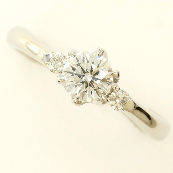 PT900 プラチナ リング 指輪 8.5号 ダイヤ 0.415 0.07 VS2 鑑定書 総重量約3.2g ジュエリー 中古 送料無料 新品同様 【中古】 ギフトラッピング無料｜ワンダープライス　店