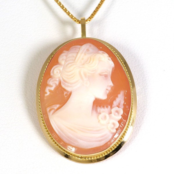 楽天市場】【本物保証】 鑑付 超美品 シェルカメオ ペンダント付
