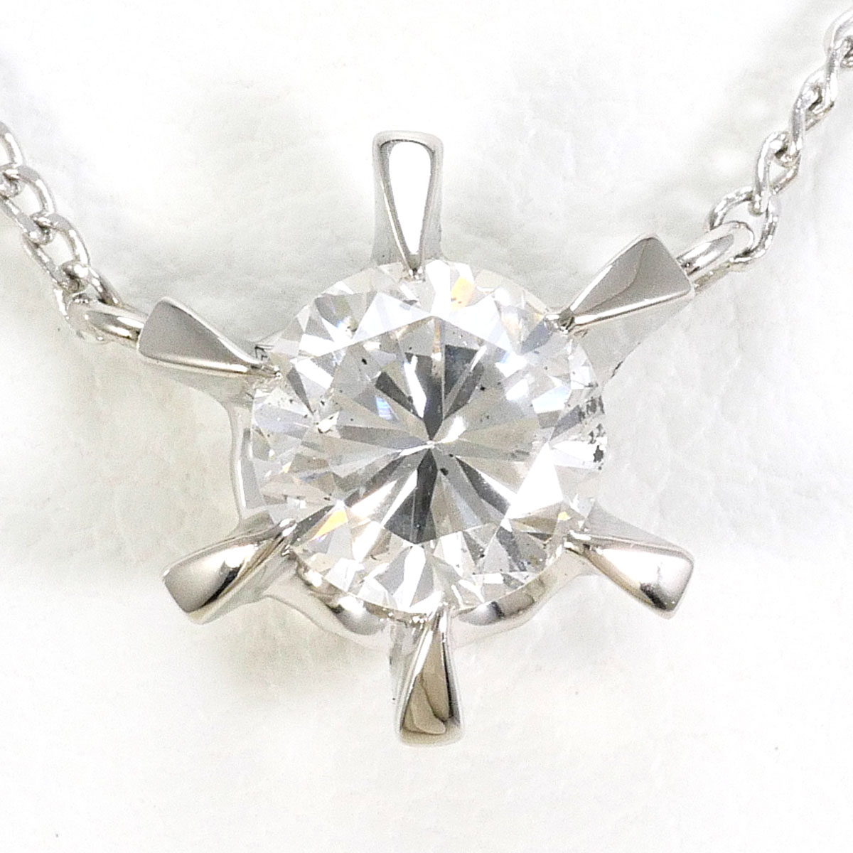 PT850/プラチナ ネックレス ダイヤ 0.550ct I1 鑑定書 約41cm 総重量約2.3g ジュエリー 送料無料 新品同様 【中古】 ギフトラッピング無料