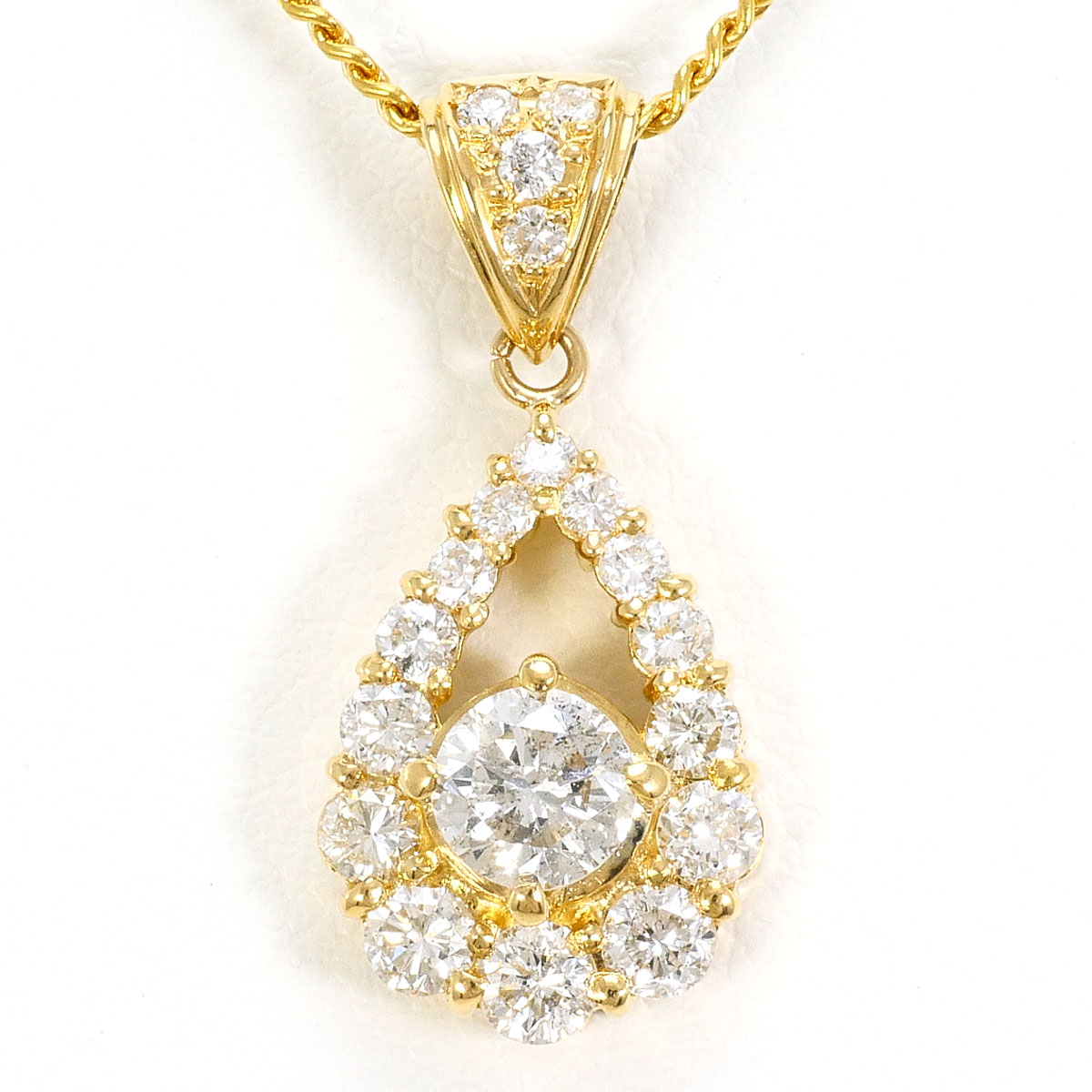 K18YG ネックレス ダイヤ 1.02ct 鑑別書 約40cm 総重量約5.1g ジュエリー 送料無料 新品同様 【中古】 ギフトラッピング無料