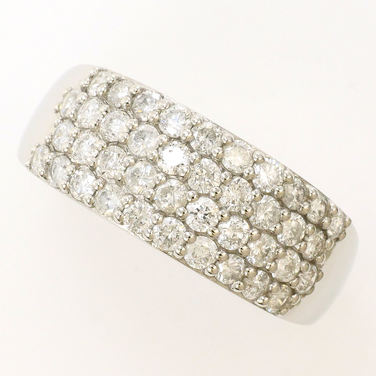 PT900/プラチナ リング・指輪 15号 ダイヤ 1.00ct カード鑑別書 総重量約4.7g ジュエリー 送料無料 新品同様 【中古】 ギフトラッピング無料
