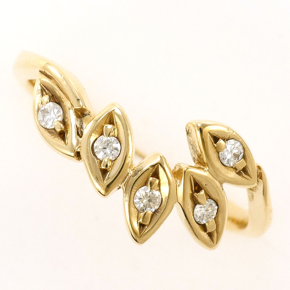 K9YG リング・指輪 6.5号 ダイヤ 0.08ct 総重量約1.3g ジュエリー 送料無料 新品同様 【中古】 ギフトラッピング無料