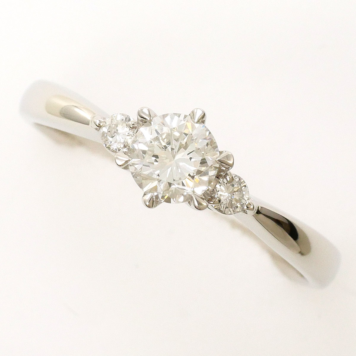 PT900/プラチナ リング・指輪 11.5号 ダイヤ 0.375ct ダイヤ 0.07ct SI2 鑑定書 総重量約2.9g ジュエリー 送料無料 新品同様 【中古】 ギフトラッピング無料