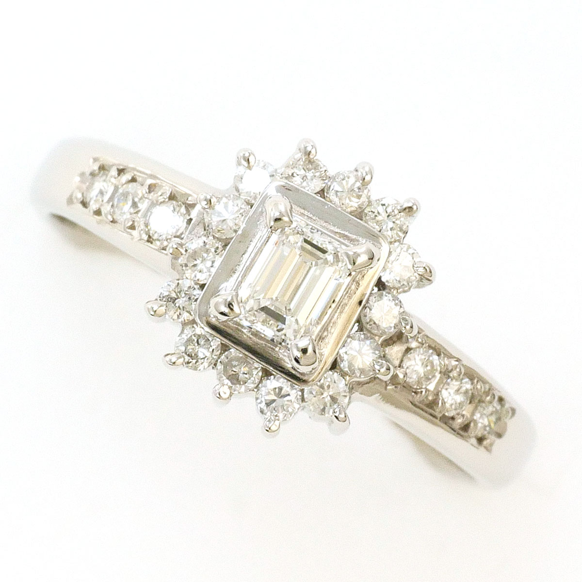 PT850/プラチナ リング・指輪 9.5号 ダイヤ 0.17ct ダイヤ 0.22ct 総重量約3.6g ジュエリー 送料無料 新品同様 【中古】 ギフトラッピング無料