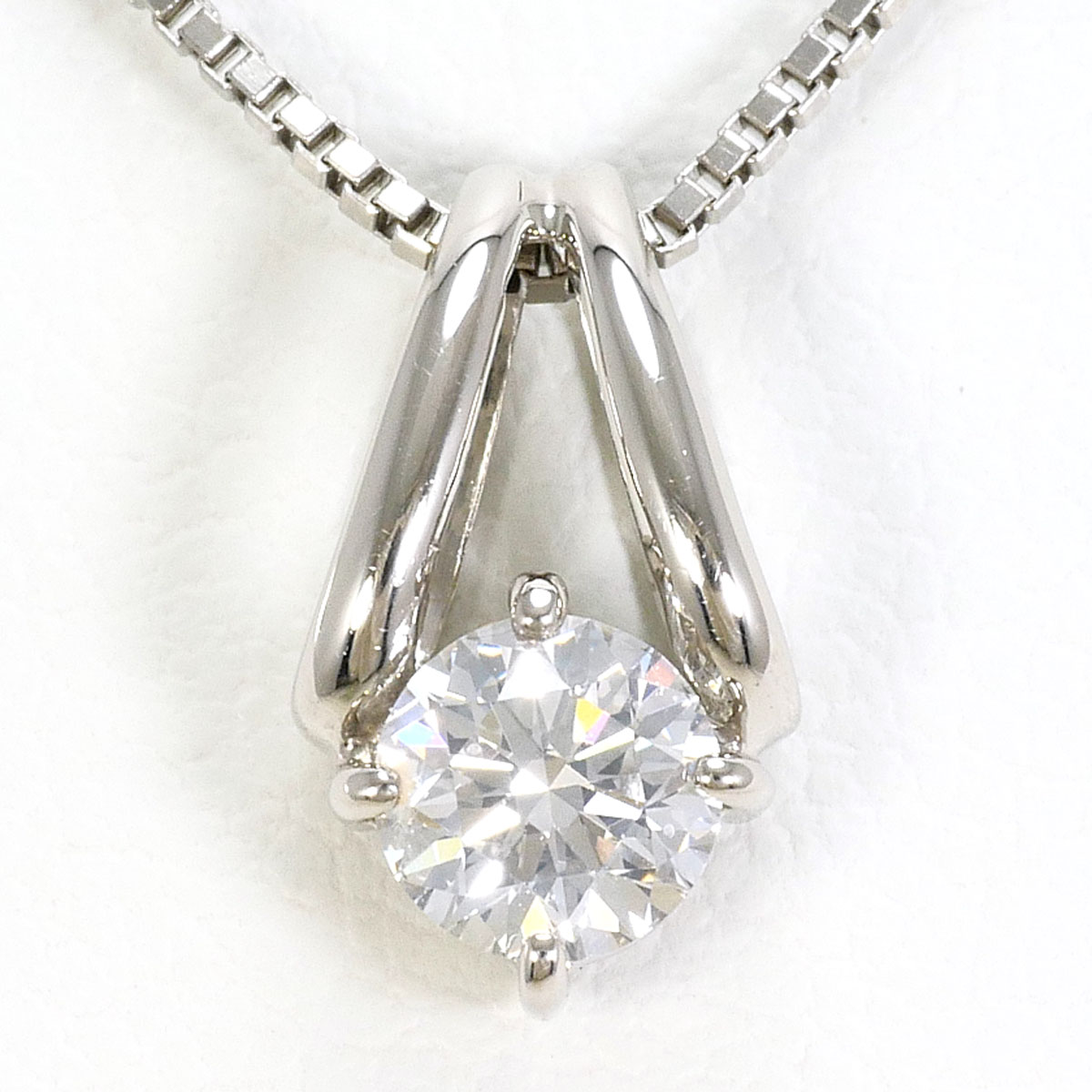 PT900/プラチナ PT850/プラチナ ネックレス ダイヤ 0.321ct VS2 鑑定書 約40cm 総重量約2.8g ジュエリー 送料無料 新品同様 【中古】 ギフトラッピング無料
