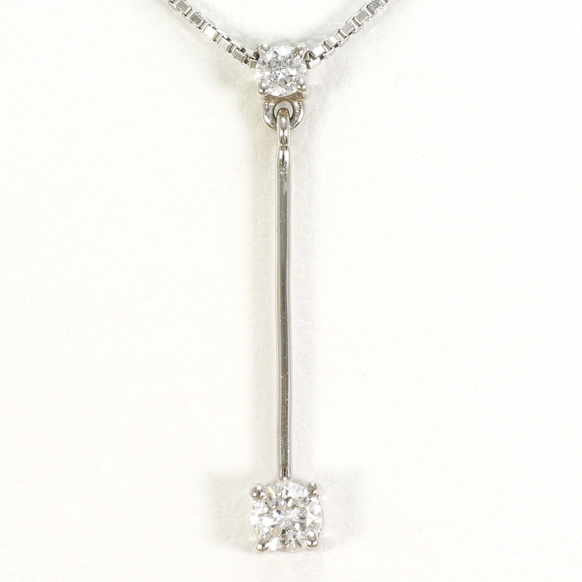 PT850/プラチナ ネックレス ダイヤ 0.20ct 約40cm 総重量約3.4g ジュエリー 送料無料 新品同様 【中古】 ギフトラッピング無料