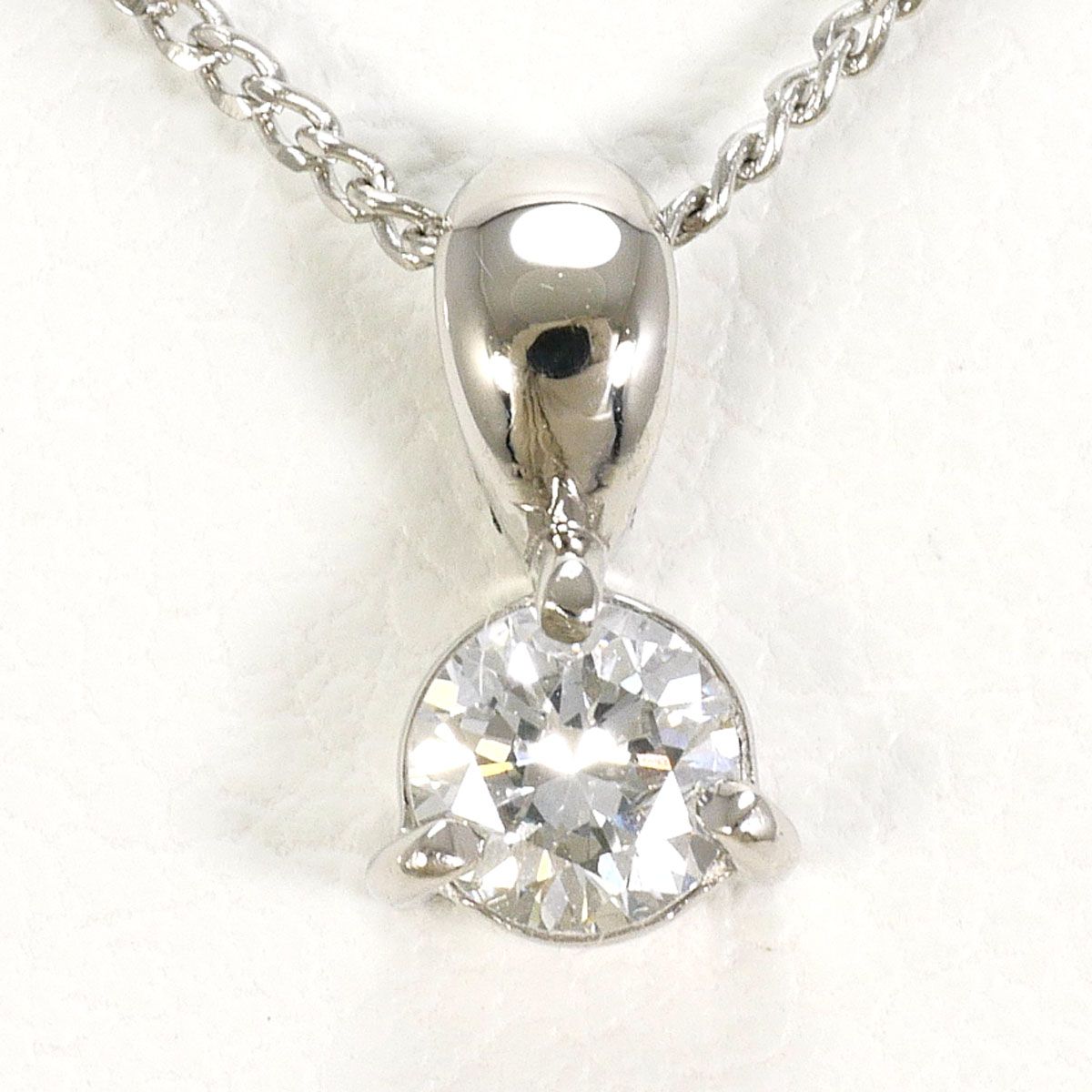 PT900/プラチナ PT850/プラチナ ネックレス ダイヤ 0.18ct 約40cm 総重量約2.3g ジュエリー 送料無料 新品同様 【中古】 ギフトラッピング無料