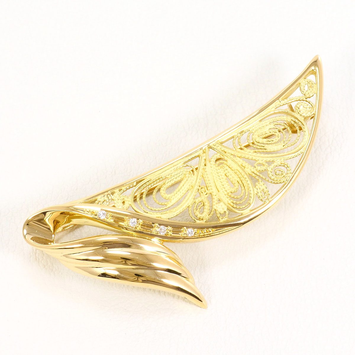 楽天市場】♪ショウヤマガタ 作家物♪ ブローチ/Pt900K18/ダイヤ D1,41