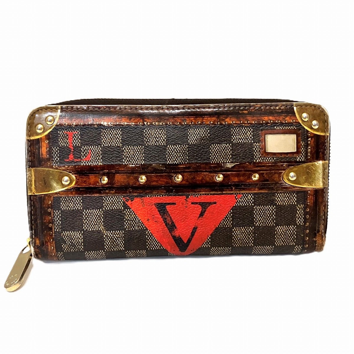 ルイ・ヴィトン LOUIS VUITTON トロンプ ルイユ ジッピーウォレット 長金入れ トアル地 貨物輸送無料 【中古】