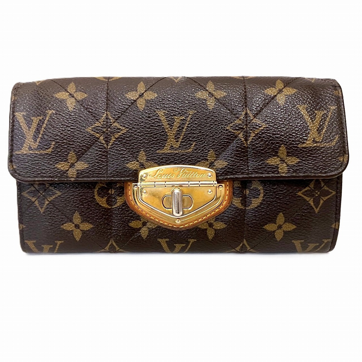 ルイ・ヴィトン LOUIS VUITTON ポルトフォイユ サラ モノグラム･はやりっ子 長紙入れ トアル地 貨物輸送無料 【中古】