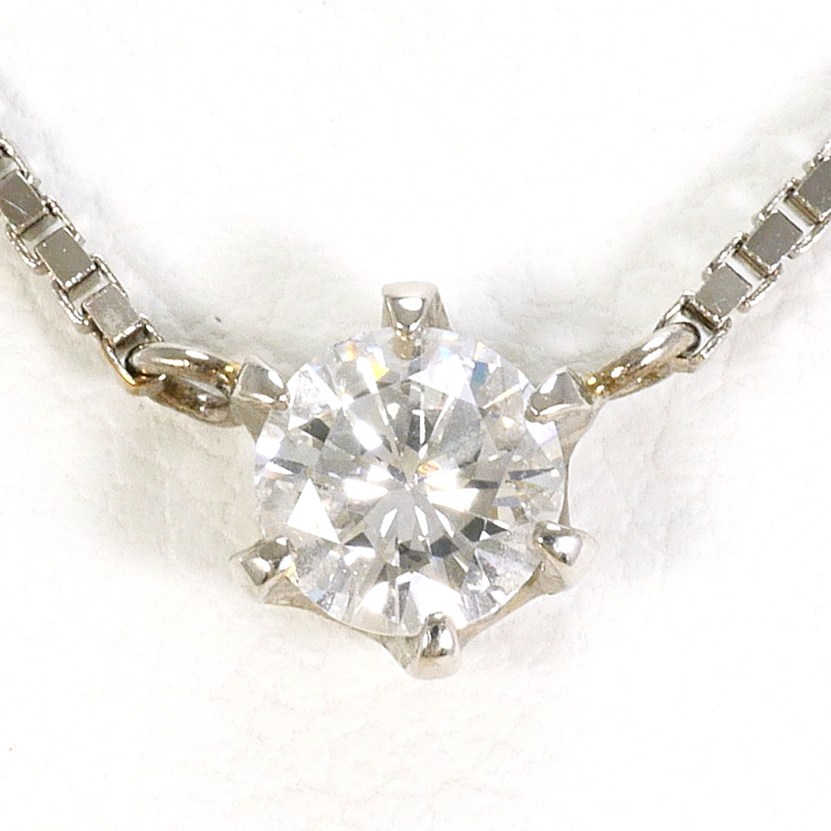 PT/プラチナ K18WG ネックレス ダイヤ 0.301ct I1 鑑定書 約45cm 総重量約4.3g ジュエリー 送料無料 新品同様 【中古】 ギフトラッピング無料