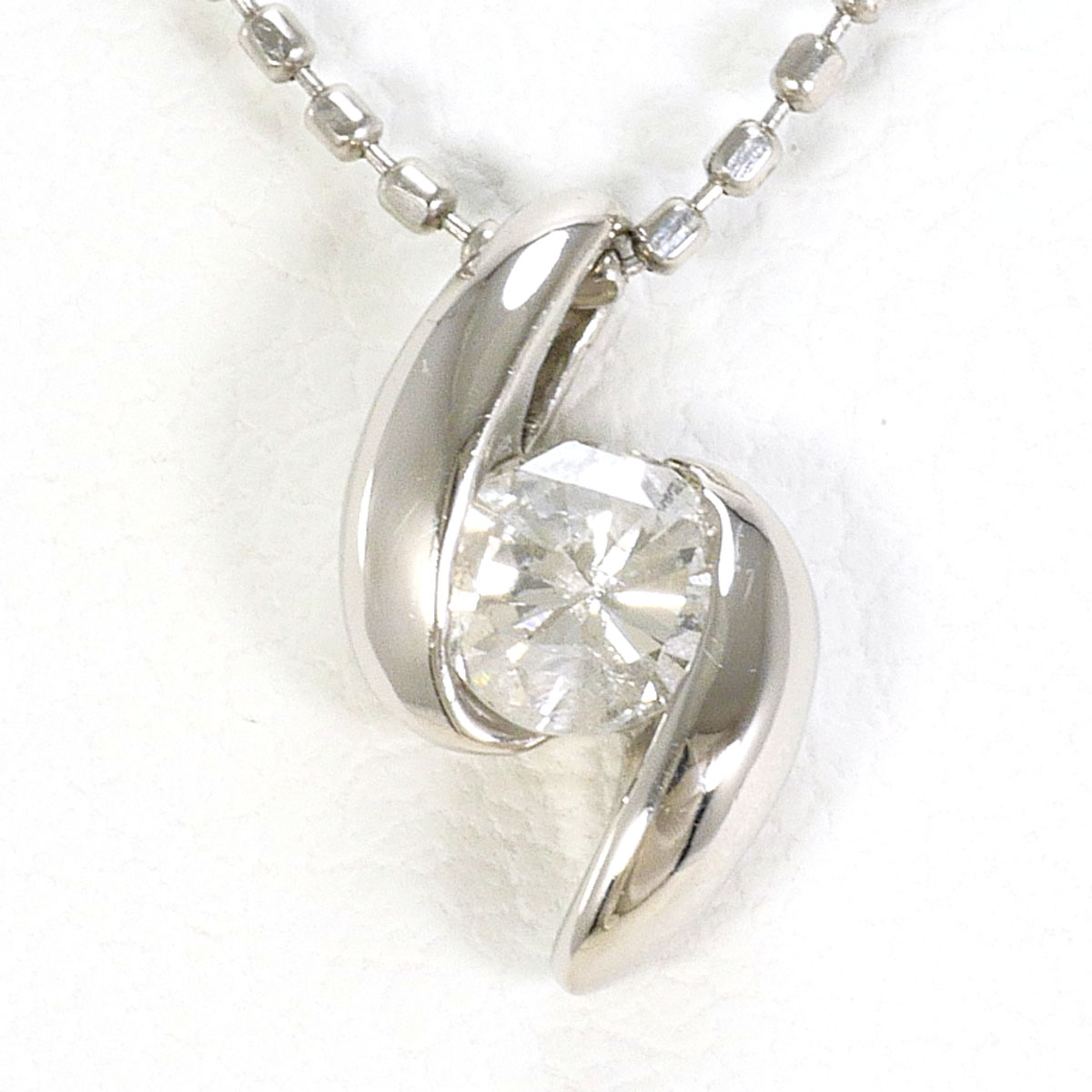 PT900/プラチナ PT850/プラチナ ネックレス ダイヤ 0.20ct I1 鑑定書 約40cm 総重量約2.6g ジュエリー 送料無料 新品同様 【中古】 ギフトラッピング無料