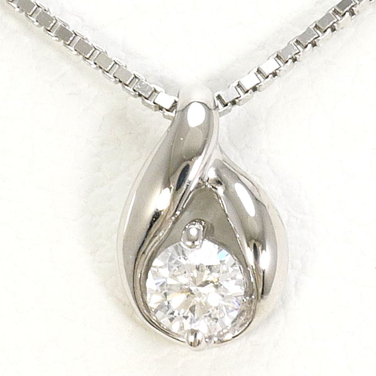 PT900/プラチナ PT850/プラチナ ネックレス ダイヤ 0.07ct 約40cm 総重量約2.0g ジュエリー 送料無料 新品同様 【中古】 ギフトラッピング無料