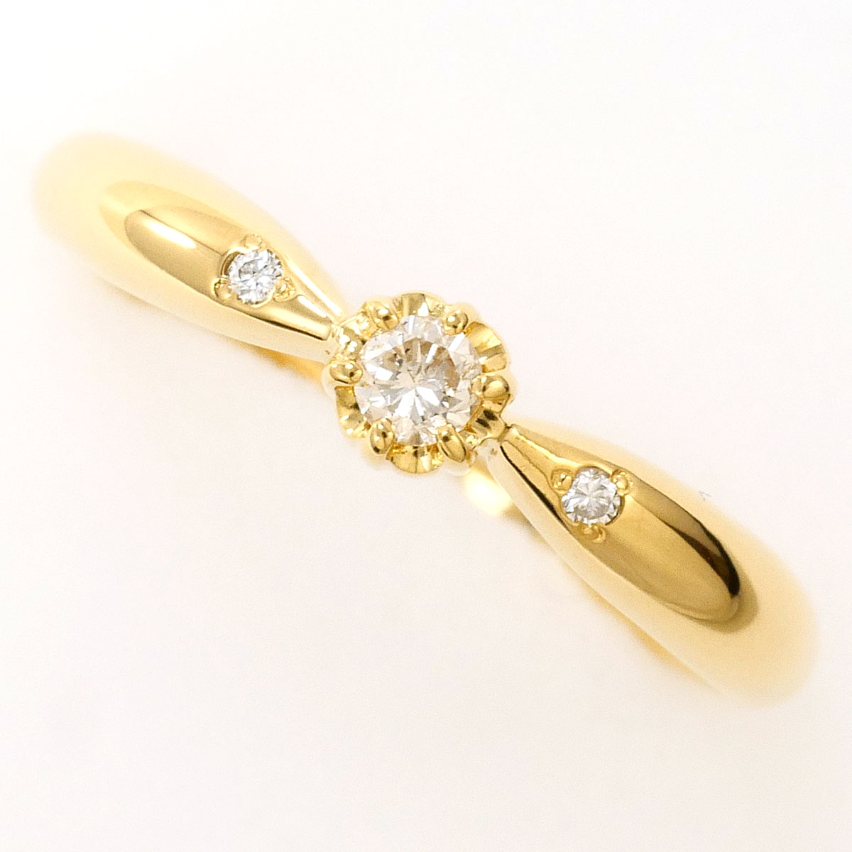 K18YG リング・指輪 10号 ダイヤ 総重量約1.8g ジュエリー 送料無料 新品同様 【中古】 ギフトラッピング無料