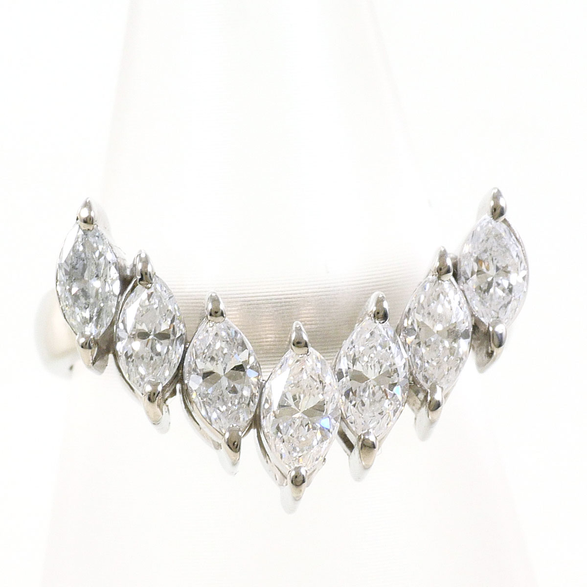 PT900/プラチナ リング・指輪 12号 ダイヤ 1.01ct カード鑑別書 総重量約6.7g ジュエリー 送料無料 新品同様 【中古】 ギフトラッピング無料