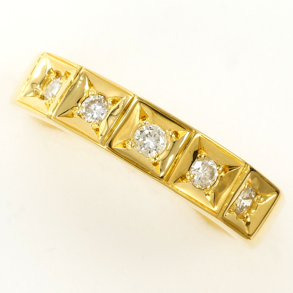 K18YG リング・指輪 12号 ダイヤ 0.20ct カード鑑別書 総重量約4.5g ジュエリー 送料無料 新品同様 【中古】 ギフトラッピング無料