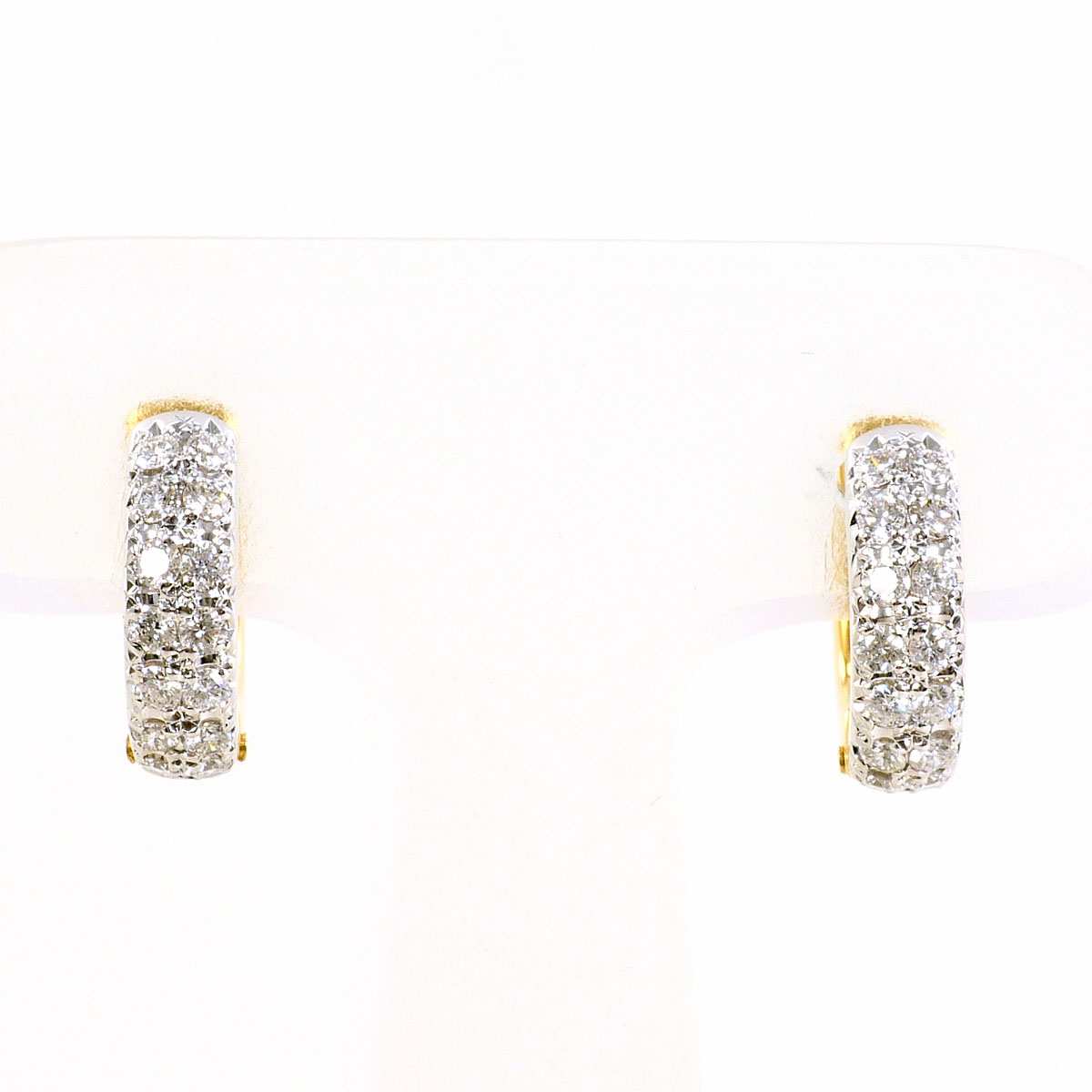 K18YGWG イヤリング ダイヤ 0.18ct カード鑑別書 総重量約5.1g ジュエリー 送料無料 新品同様 【中古】 ギフトラッピング無料