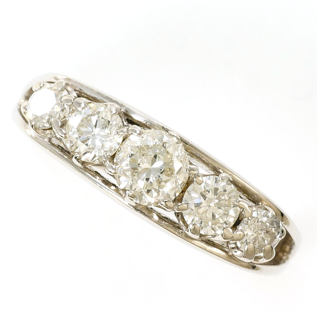 PT900/プラチナ リング・指輪 12.5号 ダイヤ 1.03ct 鑑別書 総重量約5.5g ジュエリー 送料無料 新品同様 【中古】 ギフトラッピング無料｜ワンダープライス　店