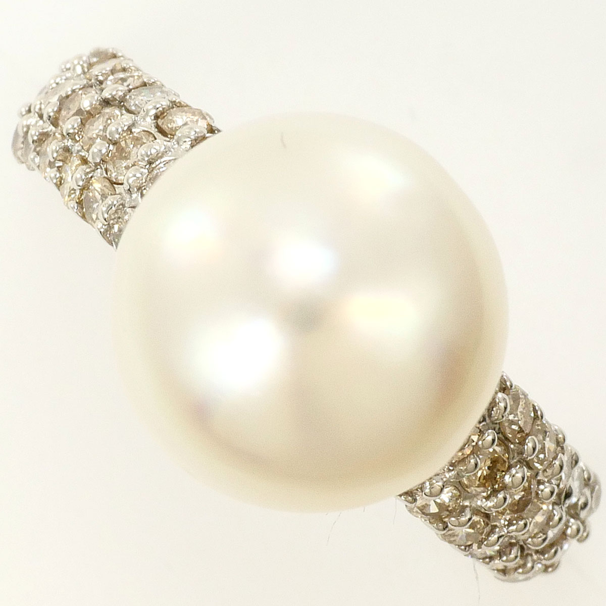 PT900/プラチナ リング・指輪 11号 南洋真珠 ダイヤ 0.55ct カード鑑別書 総重量約5.7g ジュエリー 送料無料 新品同様 【中古】 ギフトラッピング無料