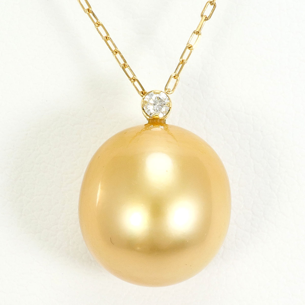 K18YG ネックレス パール ダイヤ 0.03ct 約45cm 総重量約3.2g ジュエリー 送料無料 新品同様 【中古】 ギフトラッピング無料