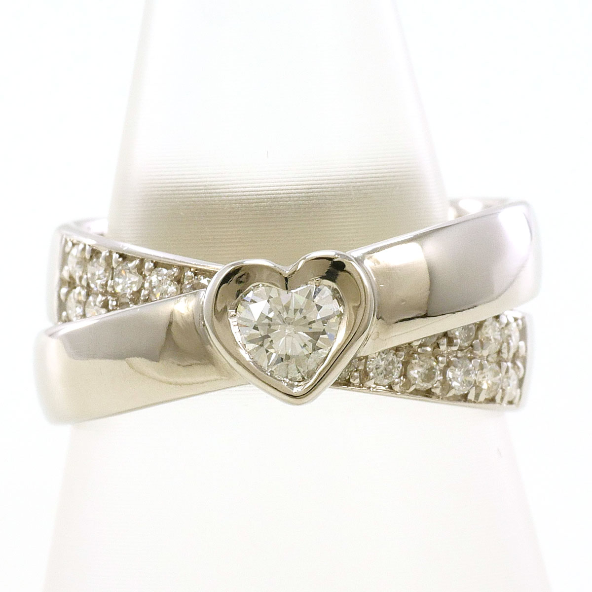 PT900/プラチナ リング・指輪 8.5号 ダイヤ 0.224ct ダイヤ 0.25ct SI2 鑑定書 総重量約7.8g ジュエリー 送料無料 新品同様 【中古】 ギフトラッピング無料｜ワンダープライス　店