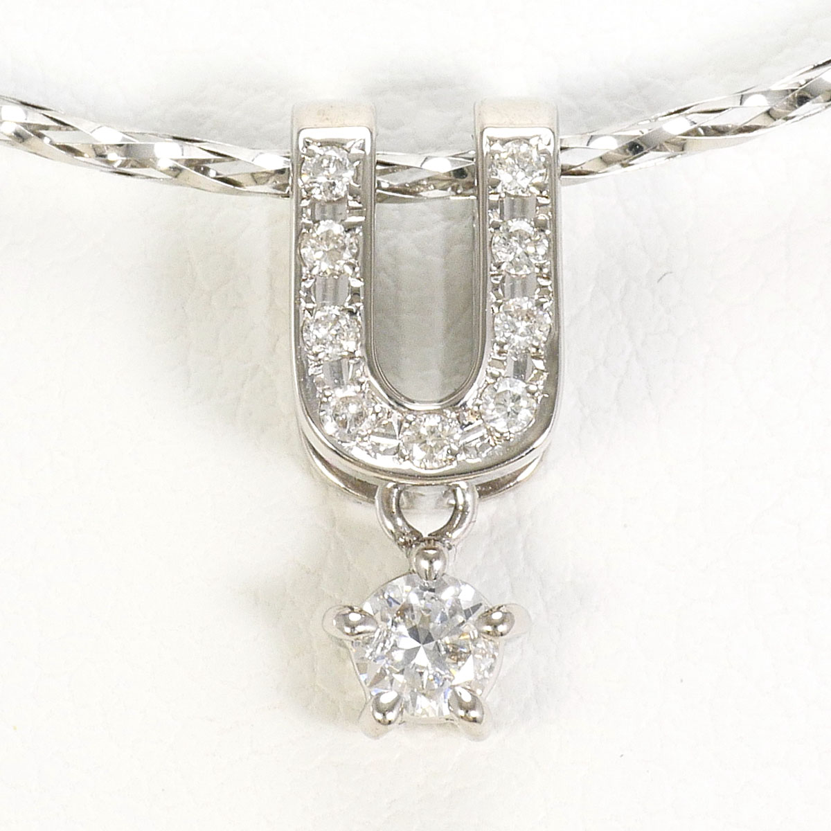 K18WG ネックレス ダイヤ 0.20 ct 約41cm 総重量約2.5g ジュエリー 送料無料 新品同様 【中古】 ギフトラッピング無料 48,492円