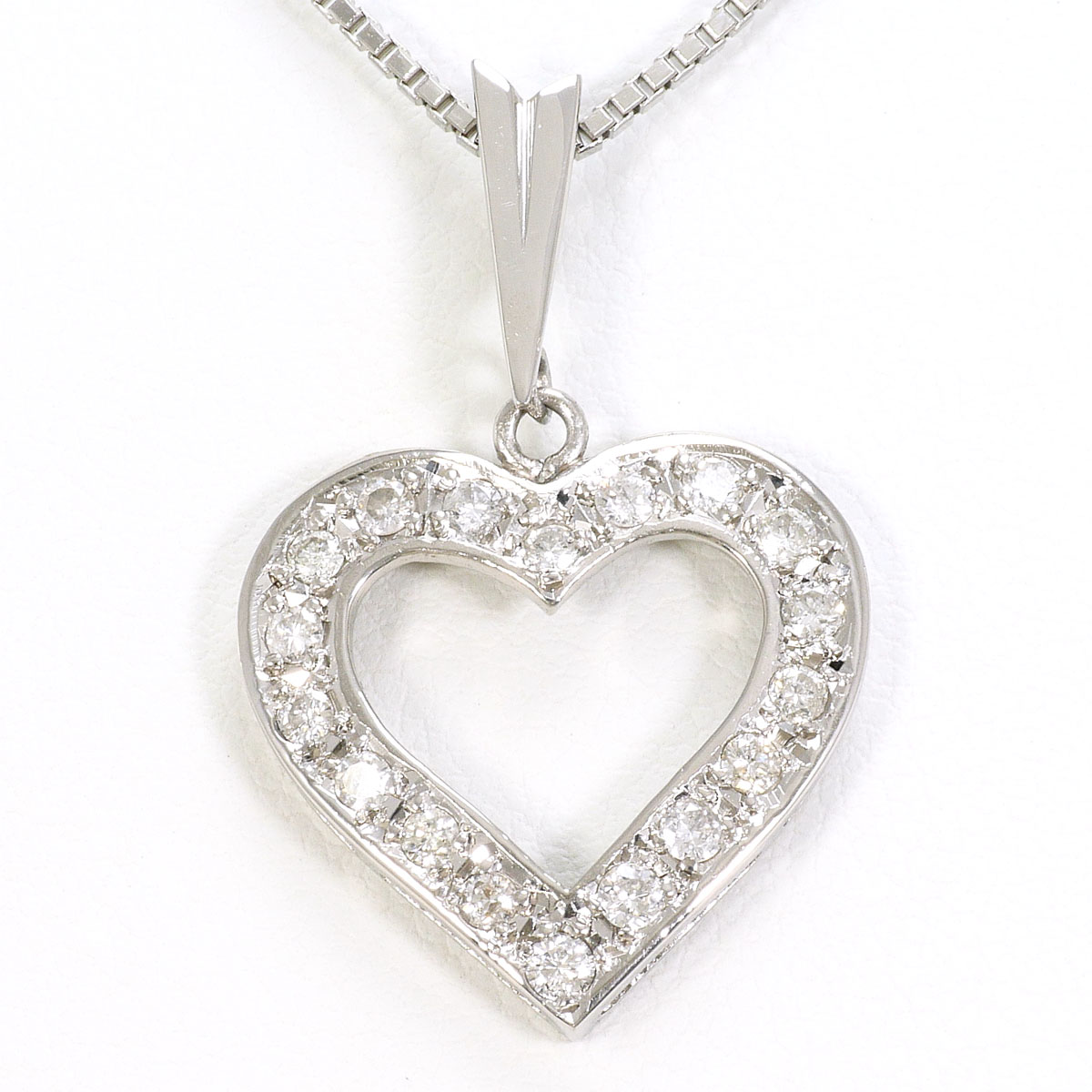 PT900/プラチナ PT850/プラチナ ネックレス ダイヤ 0.51 ct カード鑑別書 約42cm 総重量約8.9g ジュエリー 送料無料 新品同様 【中古】 ギフトラッピング無料｜ワンダープライス　店