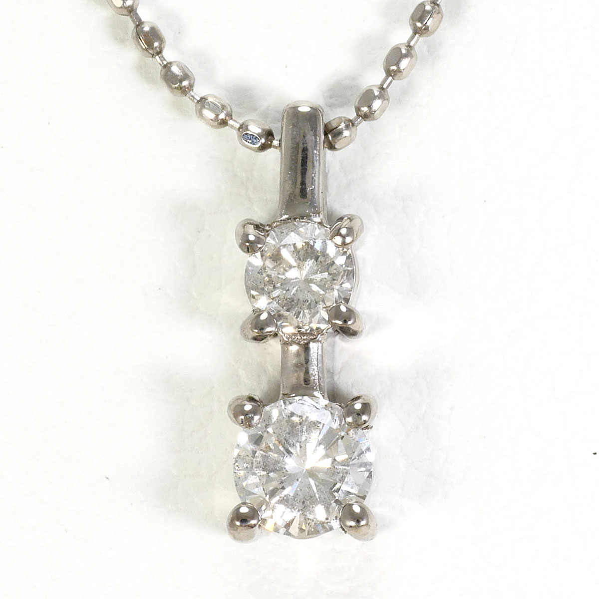 K18WG ネックレス ダイヤ 0.30ct 約42cm 総重量約2.2g ジュエリー 送料無料 新品同様 【中古】 ギフトラッピング無料|ワンダープライス 店