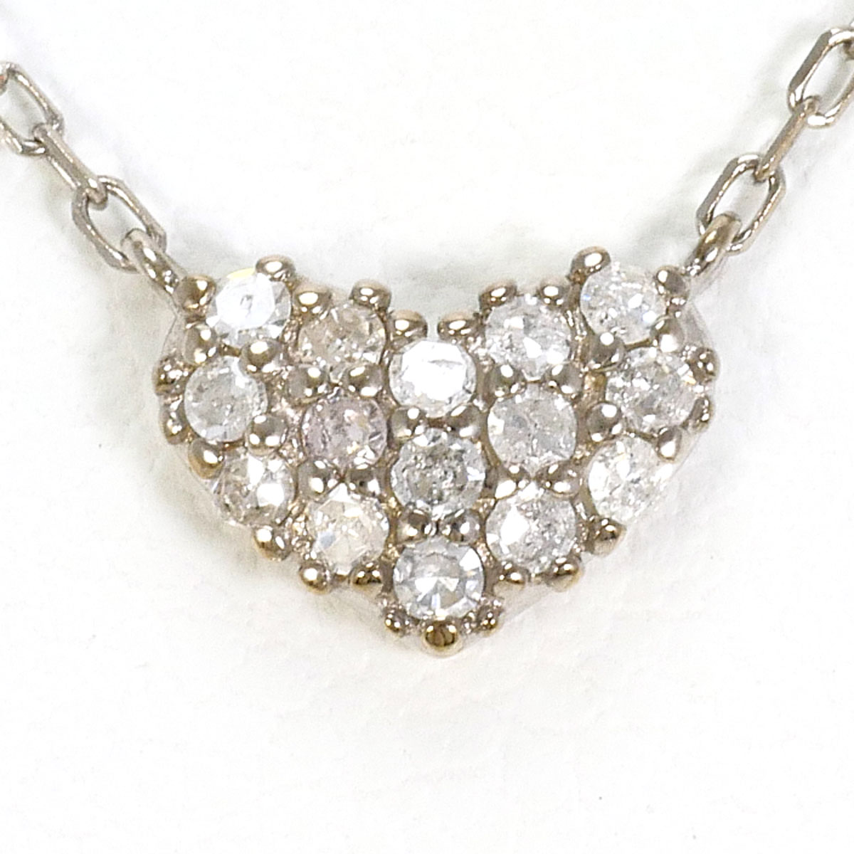 K10WG ネックレス ダイヤ 0.10ct 約41cm 総重量約0.8g ジュエリー 送料無料 新品同様 【中古】 ギフトラッピング無料|ワンダープライス 店