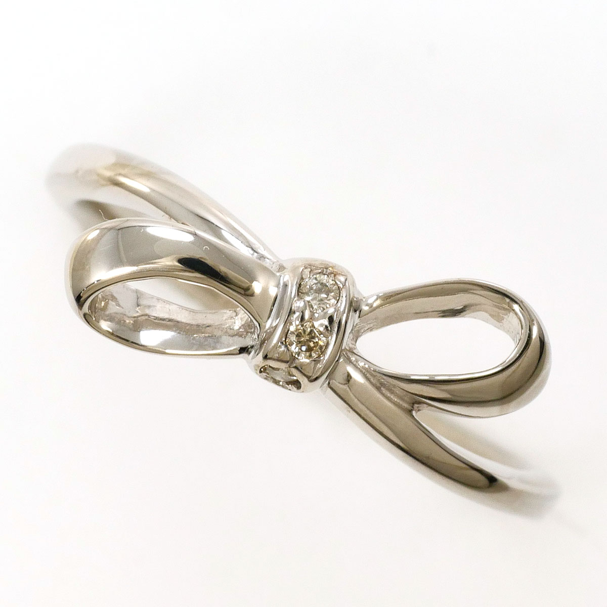 K10WG リング・指輪 8号 ダイヤ 0.01ct 総重量約1.3g ジュエリー 送料無料 新品同様 【中古】 ギフトラッピング無料|ワンダープライス 店