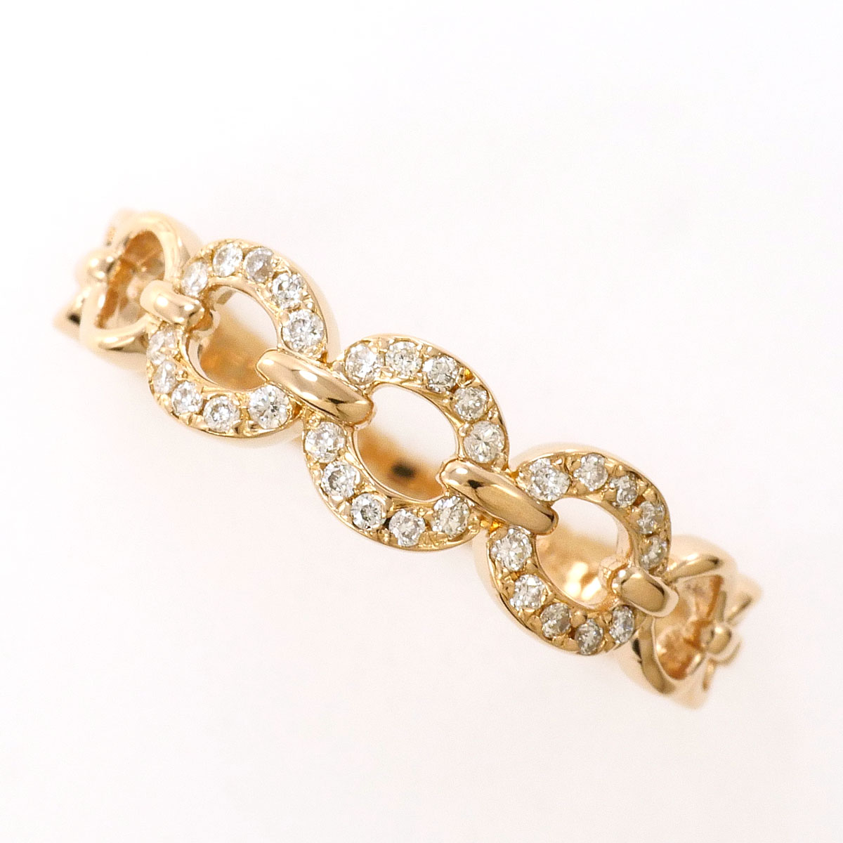 K18PG リング・指輪 11号 ダイヤ 0.12 ct 総重量約1.8g ジュエリー 送料無料 新品同様 【中古】 ギフトラッピング無料