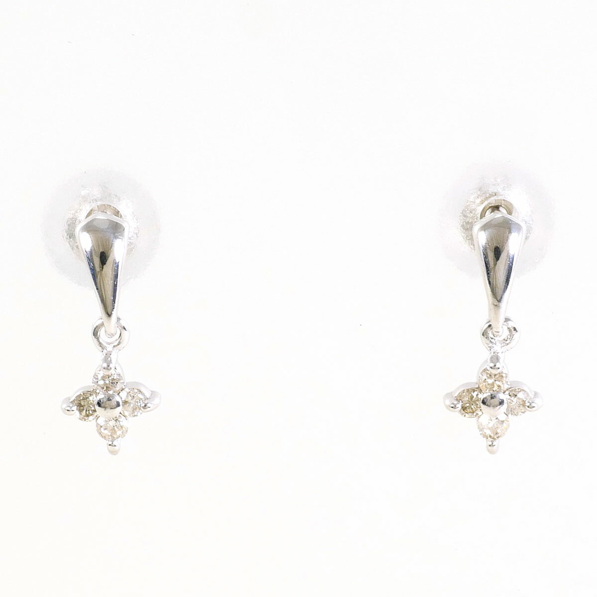 K18WG ピアス ダイヤ 0.04ct 総重量約0.6g ジュエリー 送料無料 新品同様 【中古】 ギフトラッピング無料 20,949円