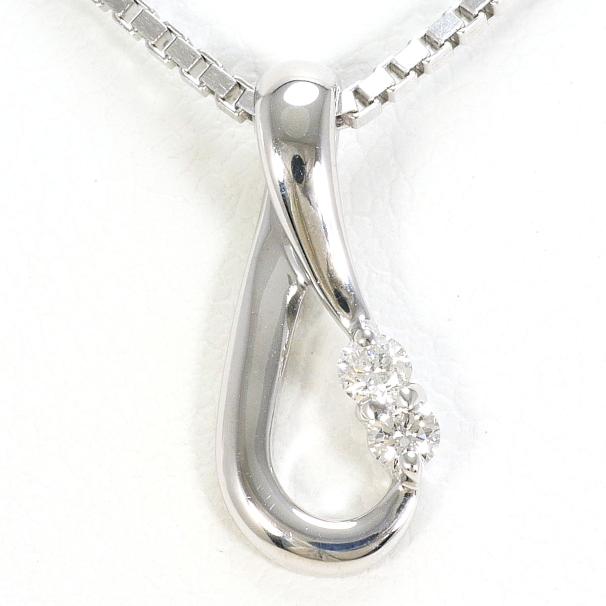 K9WG ネックレス ダイヤ 0.08 ct 約39cm 総重量約3.5g ジュエリー 送料無料 新品同様 【中古】 ギフトラッピング無料|ワンダープライス 店