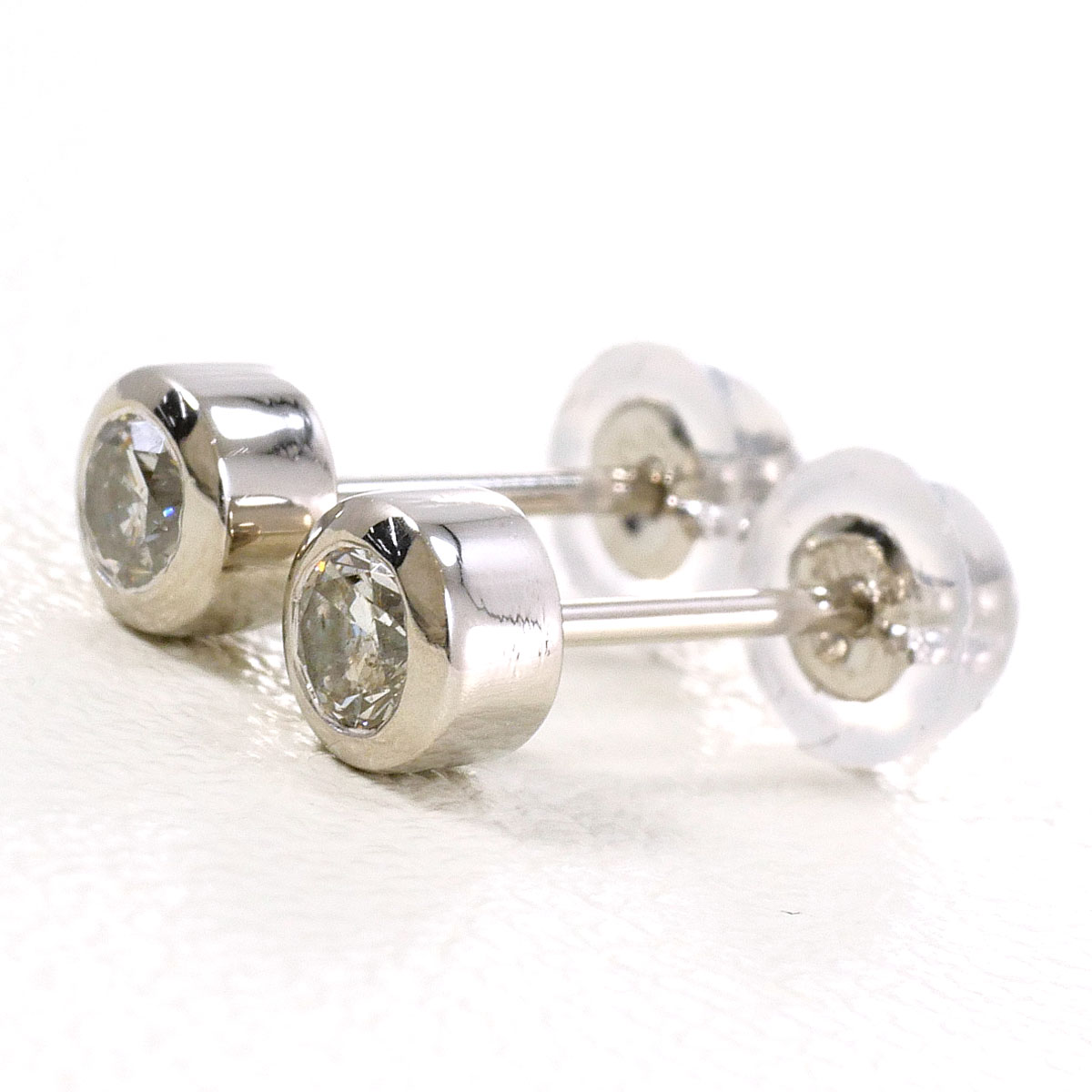 PT/プラチナ ピアス ダイヤ 総重量約1.0g ジュエリー 送料無料 新品同様 【中古】 ギフトラッピング無料|ワンダープライス 店