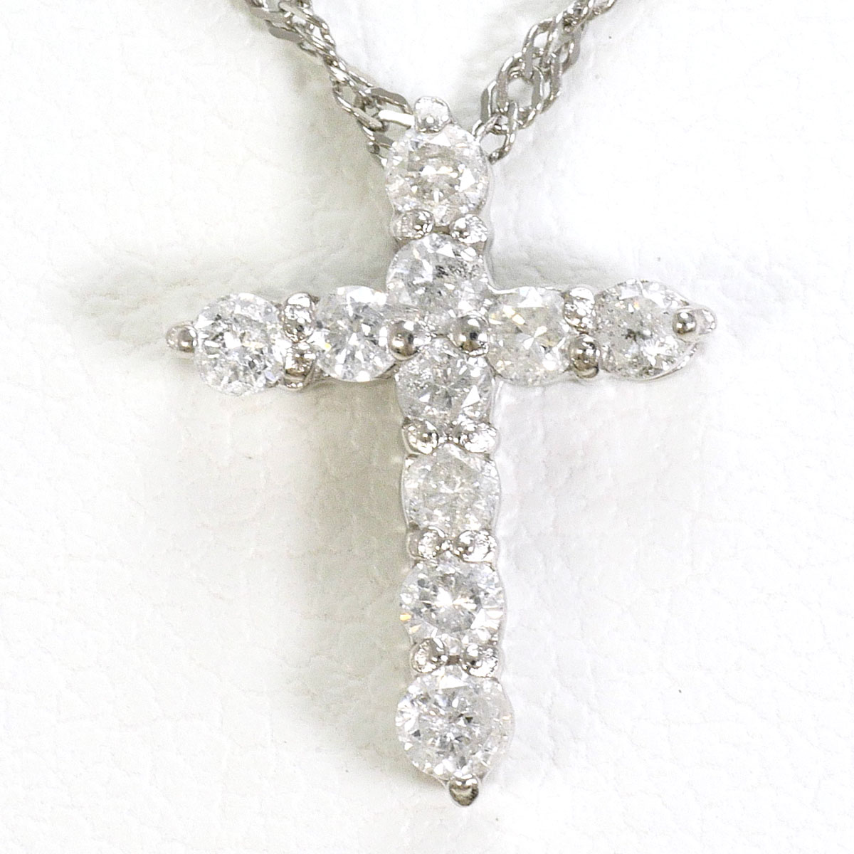 PT900/プラチナ PT850/プラチナ ネックレス ダイヤ 0.30 ct 約40cm 総重量約2.6g ジュエリー 送料無料 新品同様 【中古】 ギフトラッピング無料