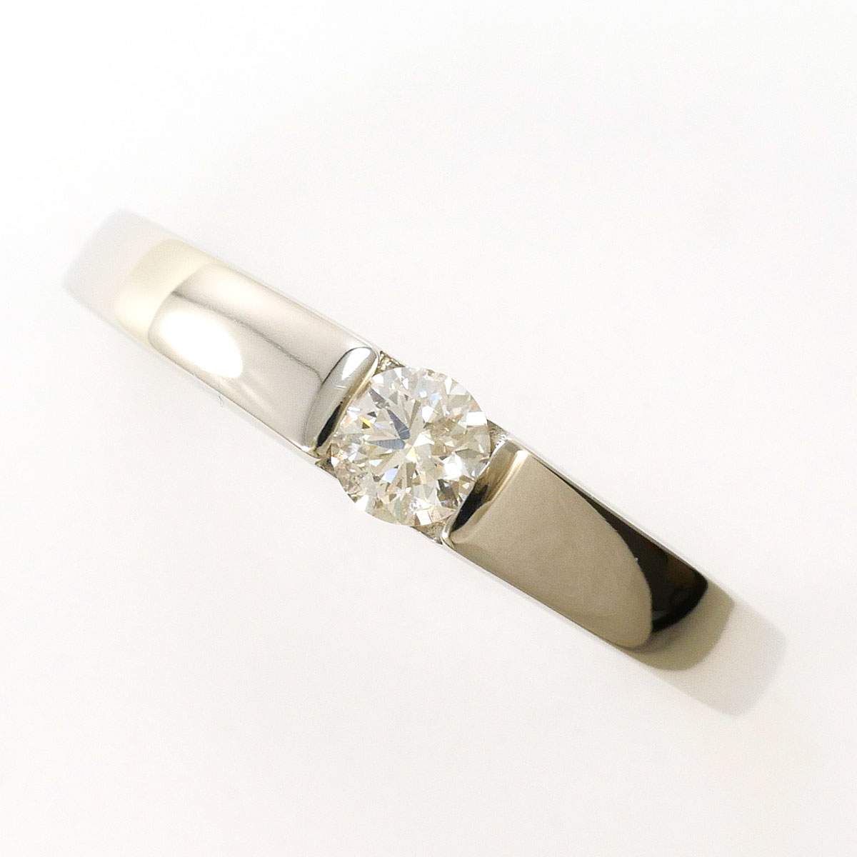 PT900/プラチナ リング・指輪 14号 ダイヤ 0.17ct 総重量約2.6g ジュエリー 送料無料 新品同様 【中古】 ギフトラッピング無料