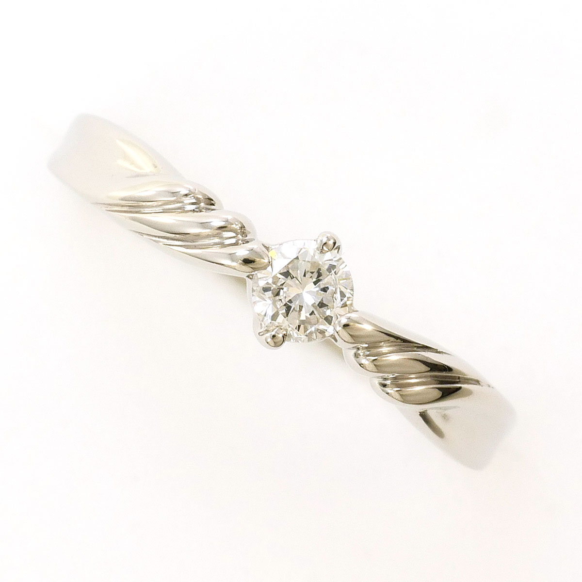 PT/プラチナ リング・指輪 10.5号 ダイヤ 0.15ct 総重量約2.8g ジュエリー 送料無料 新品同様 【中古】 ギフトラッピング無料