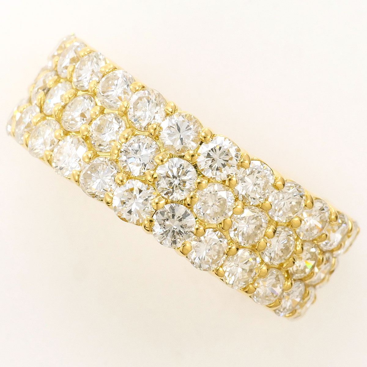 K18YG リング・指輪 15号 ダイヤ 3.23ct カード鑑別書 総重量約6.3g ジュエリー 送料無料 【中古】 ギフトラッピング無料｜ワンダープライス　店