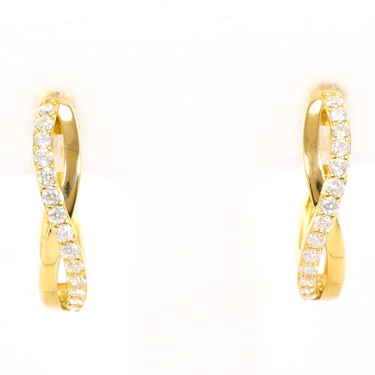 K18YG ピアス ダイヤ 0.20ct カード鑑別書 総重量約3.5g ジュエリー 送料無料 新品同様 【中古】 ギフトラッピング無料