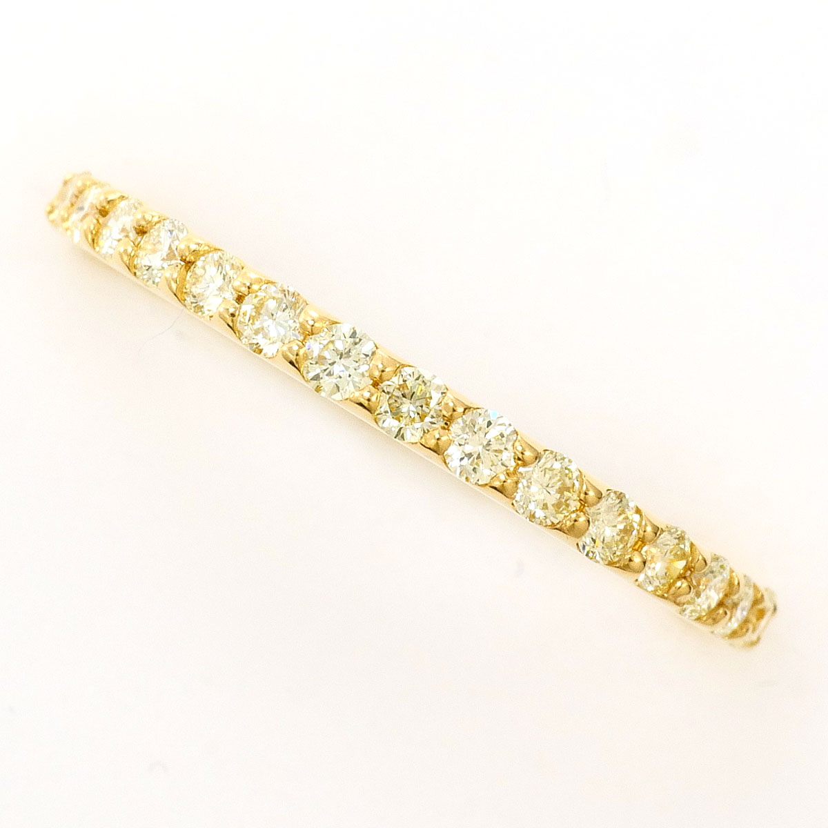 K18YG リング・指輪 12号 イエローダイヤモンド 0.31ct 総重量約1.4g ジュエリー 送料無料 新品同様 【中古】 ギフトラッピング無料