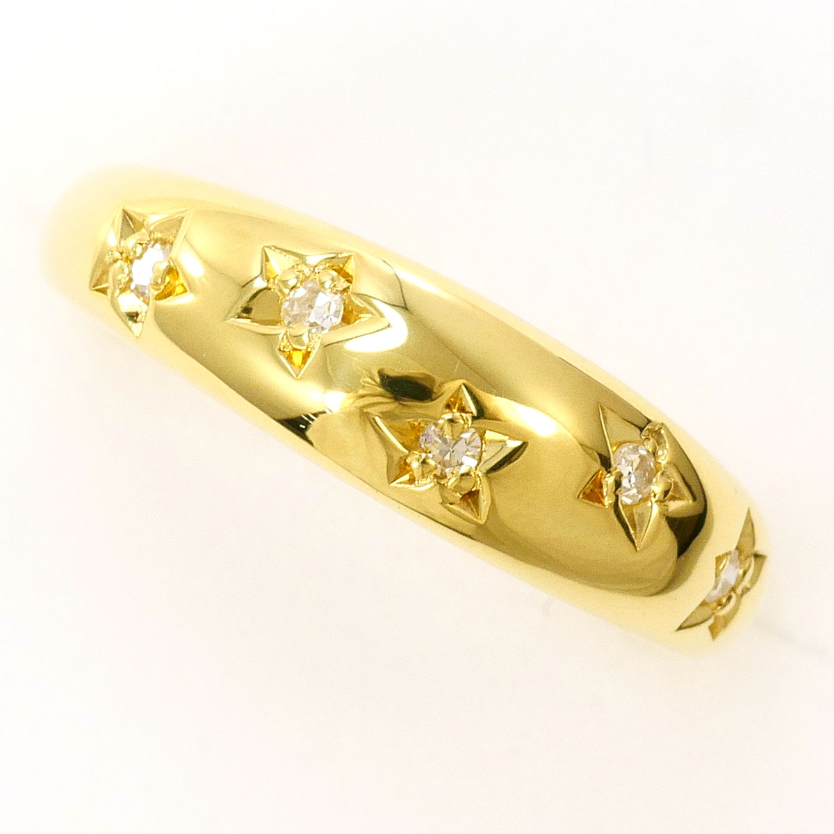 K18YG リング・指輪 4号 ダイヤ 総重量約2.0g ジュエリー 送料無料 新品同様 【中古】 ギフトラッピング無料